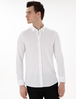 Beyaz Slim Fit Uzun Kollu G_mlek - Pierre cardin фото 3