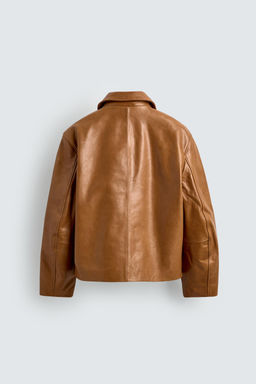 CAZADORA REGULAR FIT PIEL / Caramelo - Zara фото 8
