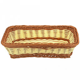Корзина-сухарница плетная Пастораль 29,5х19,5см h7,5см, полипропилен, бежево-коричневый, форма прямоугольная (Китай) - Домашняя мода фото 2
