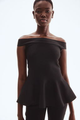 Top off-the-shoulder con peplum - H&m фото 3