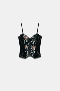 EMBROIDERED VELVET CORSET - Zara фото 4