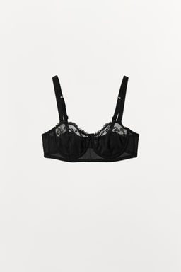 SUJETADOR AROS POINTELLE ENCAJE / Negro - Zara фото 5