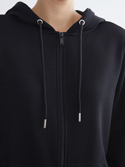 Kap??onlu Kad?n Fermuarl? Sweatshirt