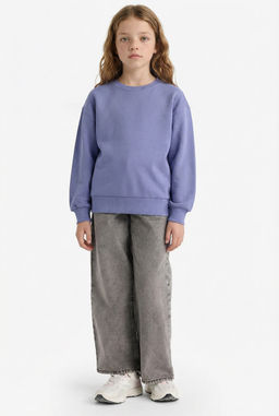 Relax Fit Basic Sweatshirt K_z _ocuk - Defacto фото 2