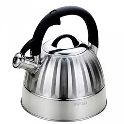 Чайник из нержавеющей стали "Kelli" 3л, со свистком, капсульное дно, зеркальная и матовая полировка (Китай) Подходит для всех видов плит.