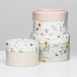 Набор шляпных коробок 3 в1 «Ассорти из цветов», завальцованная, 16×10, 14×9, 13×8.5 см