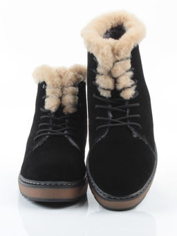 04-5606-3 BLACK Ботинки зимние женские (натуральная кожа, 100% шерсть)