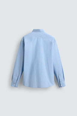 Рубашка CAMISA RELAXED FIT RAYAS голубая