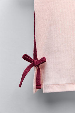 RIBBED T-SHIRT WITH STRIPES AND BOWS - Zara фото 5