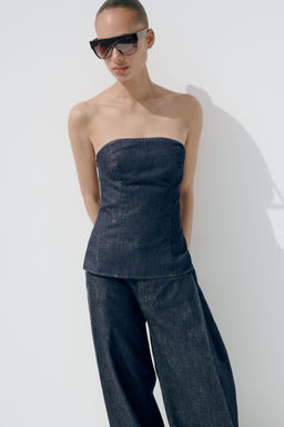 TRF DENIM BANDEAU TOP - Zara фото 12