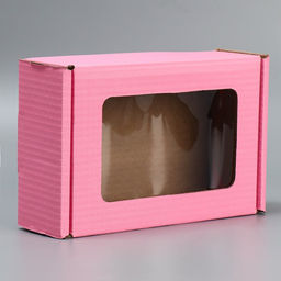 Цена за 5 шт. Коробка подарочная сборная с окном, упаковка, «Розовый», 24 х 8 х 16 см