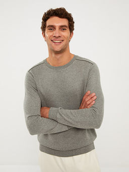 Bisiklet Yaka Uzun Kollu Erkek Sweatshirt