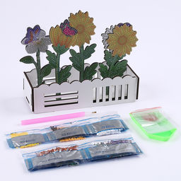 Алмазная вышивка Цветы с бабочками, интерьерный декор