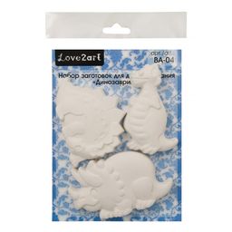 Заготовка для декорирования Love2art ВА-04 Набор заготовок для декорирования гипс 21 х 16 х 2 см 3 шт Динозаврики