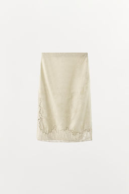FALDA MIDI JACQUARD ENCAJE / Crudo - Zara фото 4