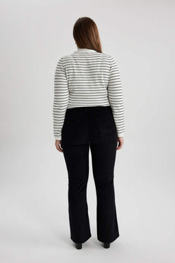 Расклешенные базовые вельветовые брюки - Defacto фото 10