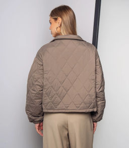 Куртка #КТ730, бежево-серый