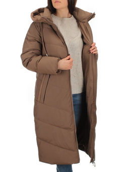 126 BROWN Пальто зимнее женское (200 гр. холлофайбер) - Фабричный китай фото 6