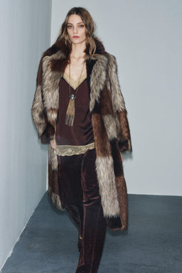 PATCHWORK FAUX FUR COAT ZW COLLECTION LIMITED EDITION - Zara фото 5