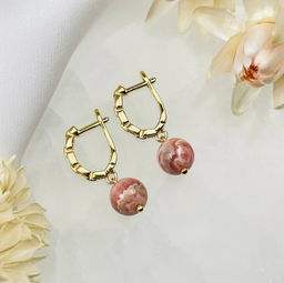 Серьги с камнем Родохрозит - Радуга самоцветов фото 3