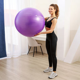 Фитбол ONLYTOP, d=85 см, 1400 г, антивзрыв, фиолетовый