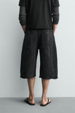JORTS DENIM ESTAMPADO LAVADO / Negro - Zara фото 3