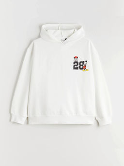 Kap??onlu Minnie Mouse Bask?l? K?z ?ocuk Sweatshirt