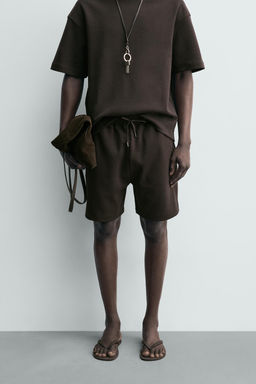 BERMUDA JOGGER RELAXED FIT INTERLOCK / Marr?n oscuro - Zara фото 2