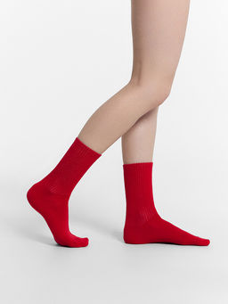 Цена за 5 пар! Носки женские ярко-красные