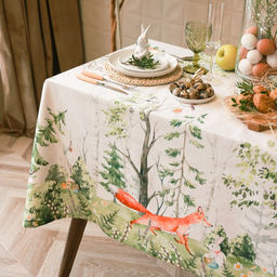 Набор столовый Этель Лесная сказка, скатерть 148х183 +/-2см с ГМВО, салф.40х40 см - 8 шт  фото 2