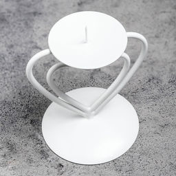 Подсвечник на 1 свечу «Гламур», металл, 9×10.2 см, белый