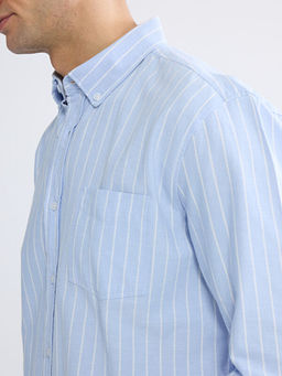 Regular Fit ?izgili Oxford Erkek G?mlek