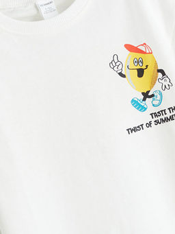 Bisiklet Yaka Bask?l? Erkek ?ocuk Ti??rt