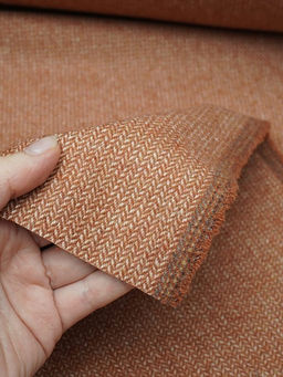 Шерсть пальтово-костюмная Твид Мелкая елочка цв.терракотово-бежевый, ш.1.5м, шерсть-40%, п/э-60% - Купава фото 16