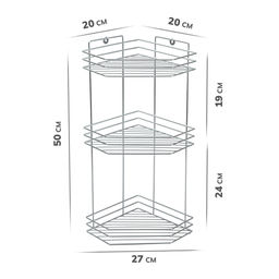 _Полка д/ванной комн. 3-х ярусная угловая, арт. RUS-385302-3Zn - Полимербыт фото 3