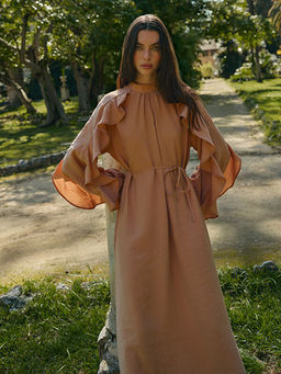 Dik Yaka F?rf?r Detayl? Elbise