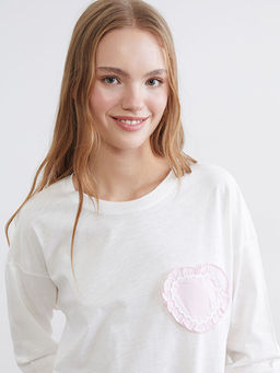 Bisiklet Yaka Nak??l? Kad?n Pijama Tak?m