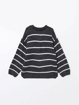 Bisiklet Yaka ?izgili Erkek Bebek Triko Kazak