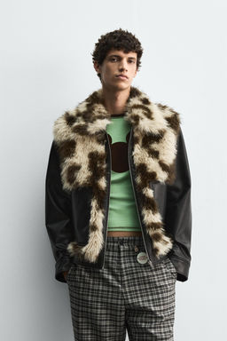 CONTRAST FAUX LEATHER JACKET HARRY LAMBERT FOR ZARA X DISNEY  фото 2