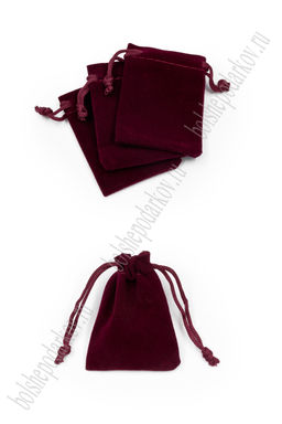 Мешочек бархатный 5*7 см (20 шт) SF-7579, бордовый