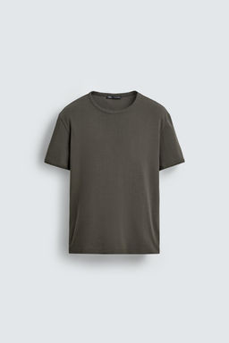 CAMISETA RIB B?SICA / Gris topo