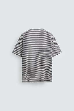 STRIPED COTTON-LINEN T-SHIRT - Zara фото 16