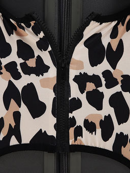 Чехол на чемодан на колёсах, 28" (L), с принтом «Леопард», бежевый