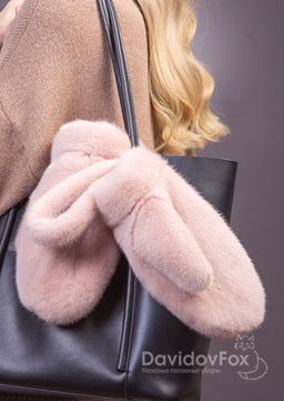 Варежки норка дымчатая роза