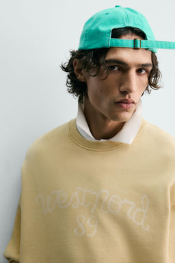 WASHED PRINTED SLOGAN SWEATSHIRT - Zara фото 5