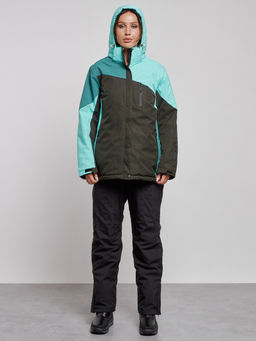 Горнолыжный костюм женский большого размера зимний бирюзового цвета 03963Br - Chunmai фото 5