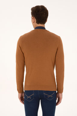Erkek Slim Fit V Yaka Camel Basic Triko Kazak - U.s. polo assn фото 5