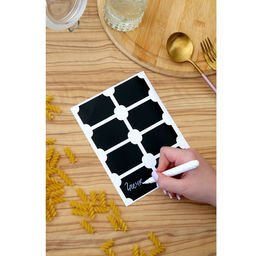 Наклейки водонепроницаемые, набор листов 5 шт., меловой маркер, размер 1 наклейки — 40 × 60 мм