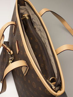 LАСCOMA сумка А567-фигурки-кофе-рыжий эко кожа-канва