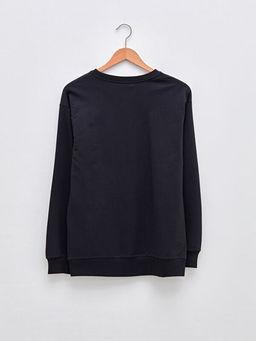 Bisiklet Yaka Bask?l? Uzun Kollu Erkek ?ocuk Sweatshirt - Waikiki фото 2